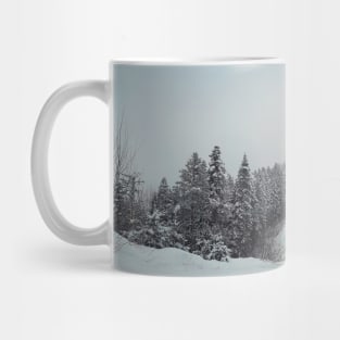 snowy hills Mug